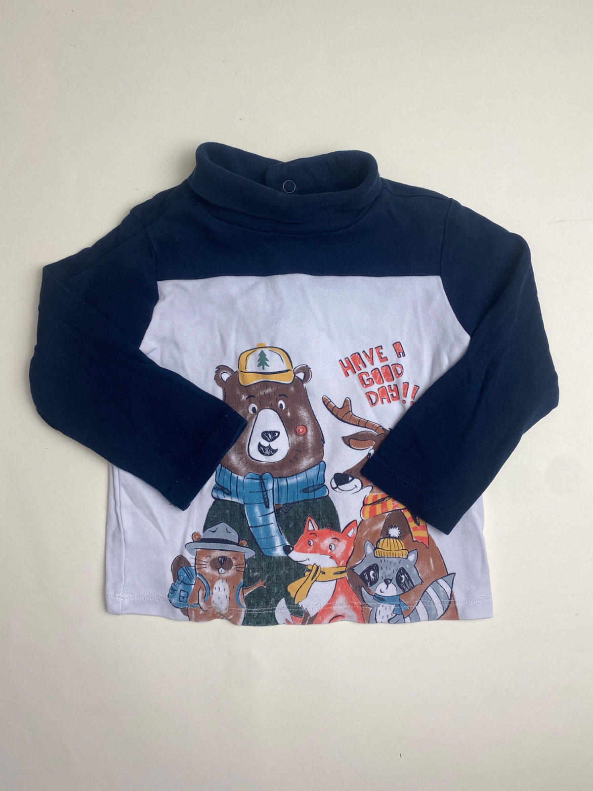 Maglietta a maniche lunghe per bambino con stampa animali del bosco