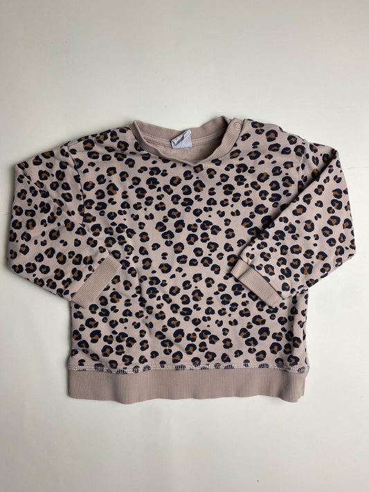 Felpa bambina con stampa leopardata