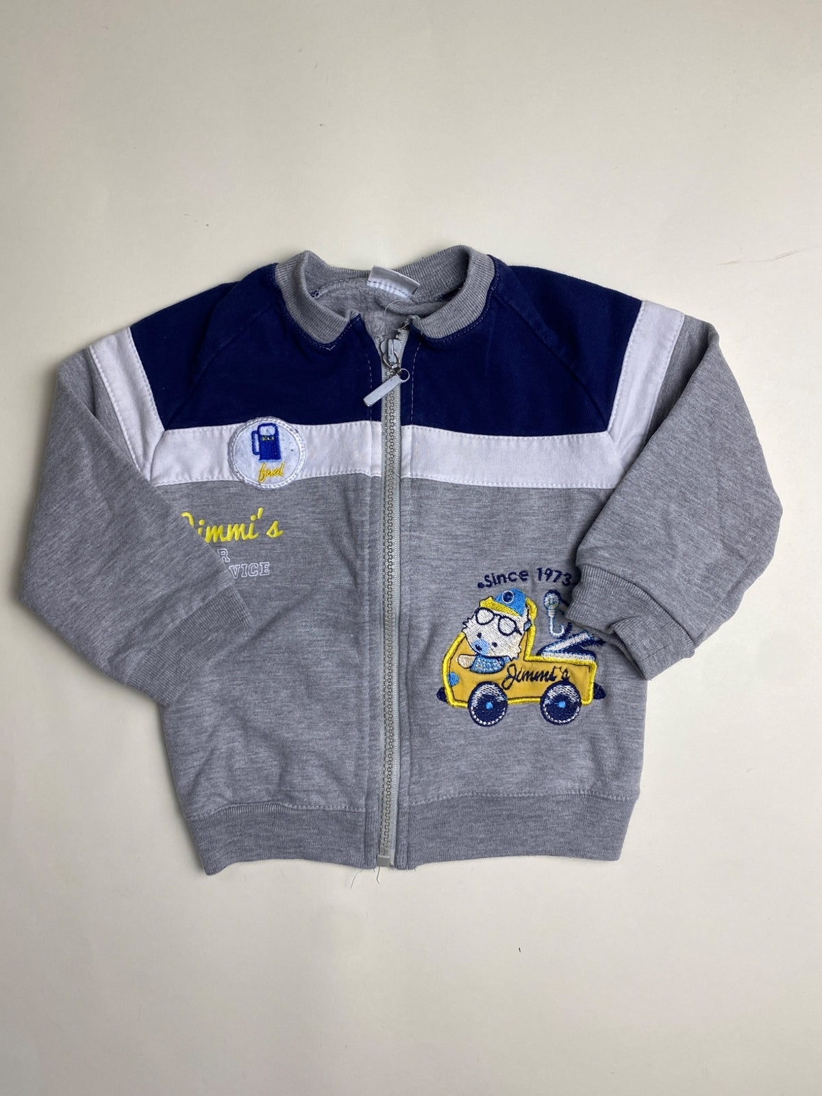 Felpa bambino con zip e applicazioni