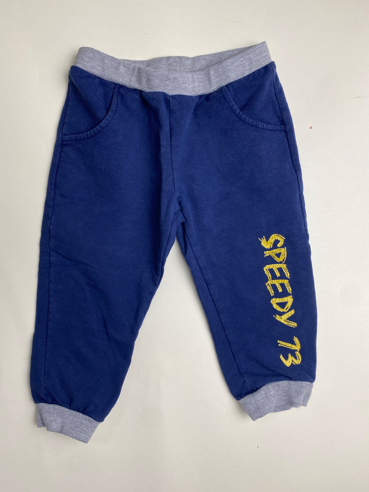 Pantaloni Sportivi Bambino Blu con Scritta Speedy 73