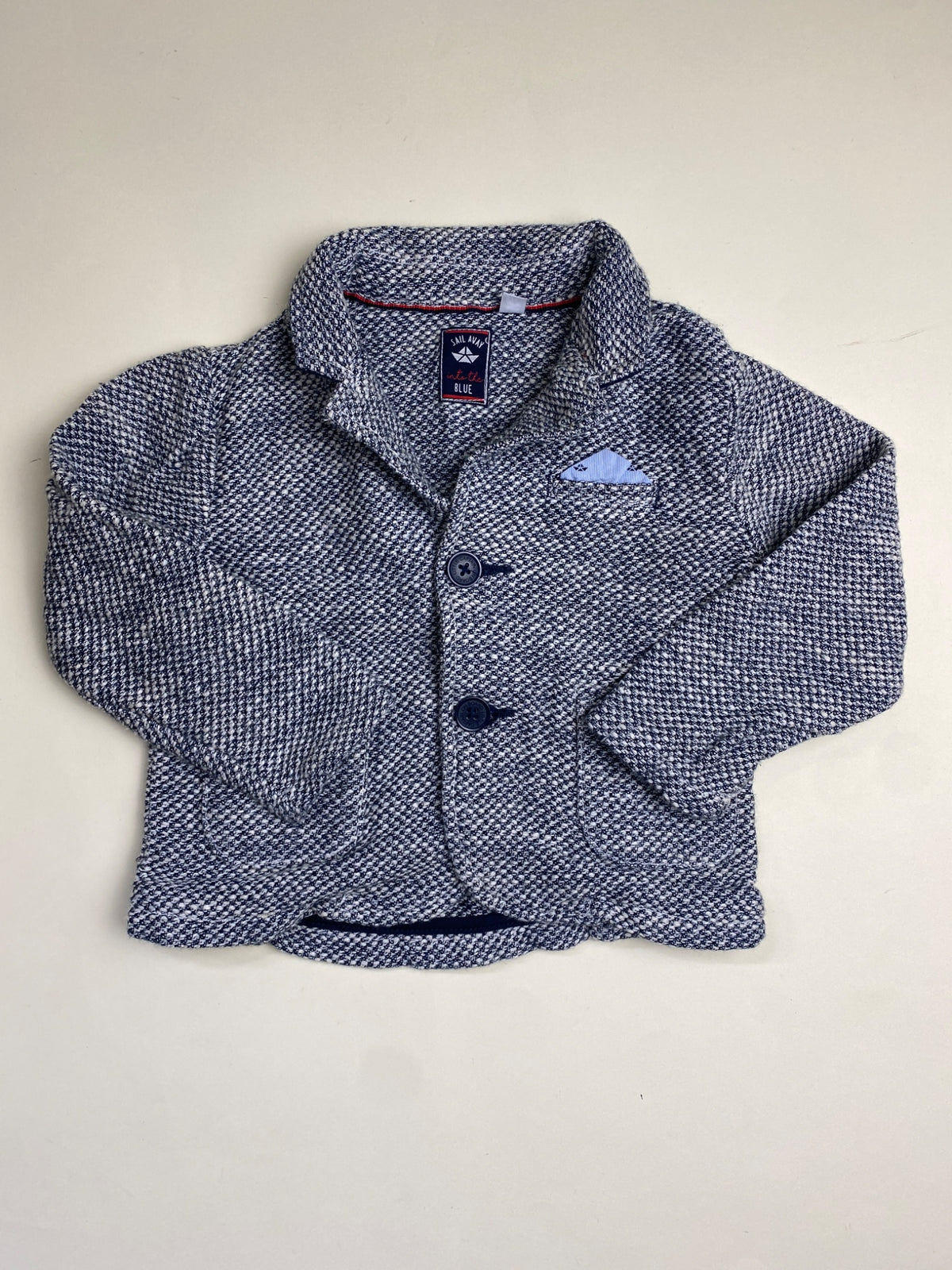 Blazer Bambino Mélange Blu e Bianco