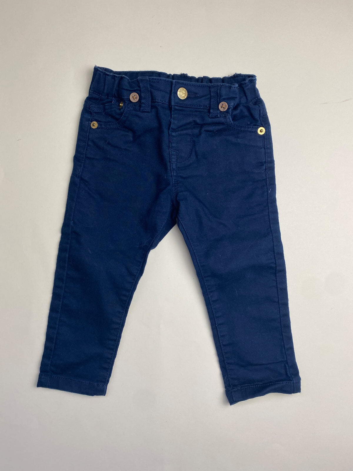 Pantaloni Bambino Blu Scuro con Dettagli Dorati