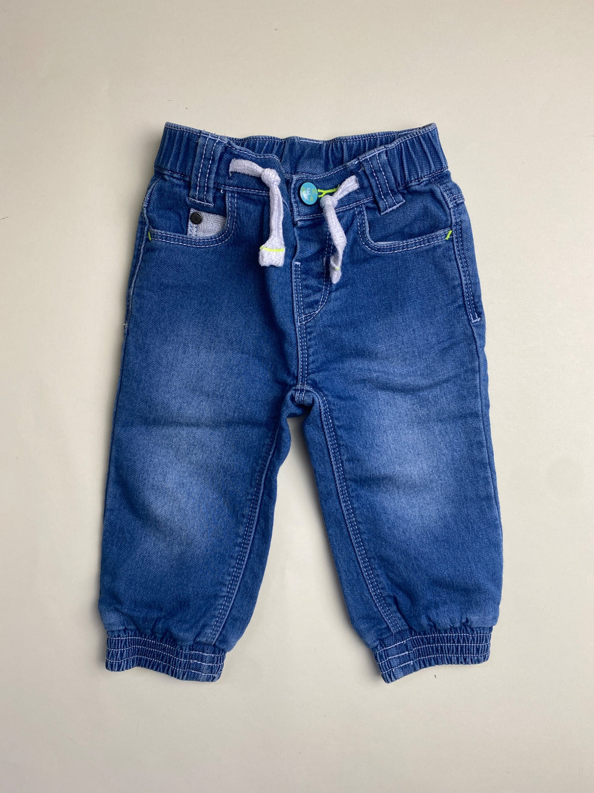 Jeans Jogger per neonato/bambino in denim blu