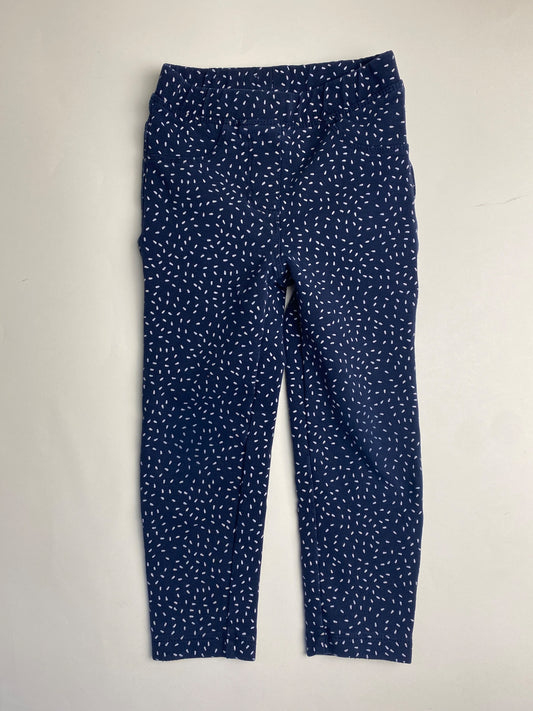 Leggings Bambina Blu Scuro con Fantasia a Puntini Bianchi