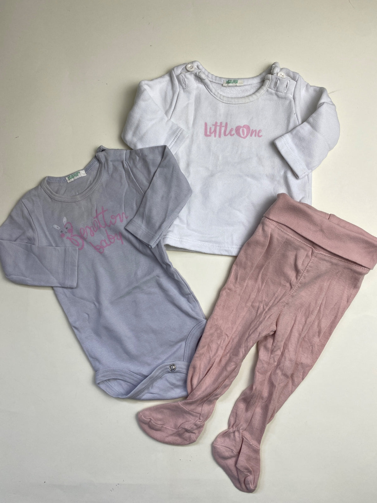 Set 3 Capi Neonato Benetton: Body, Maglia e Leggings