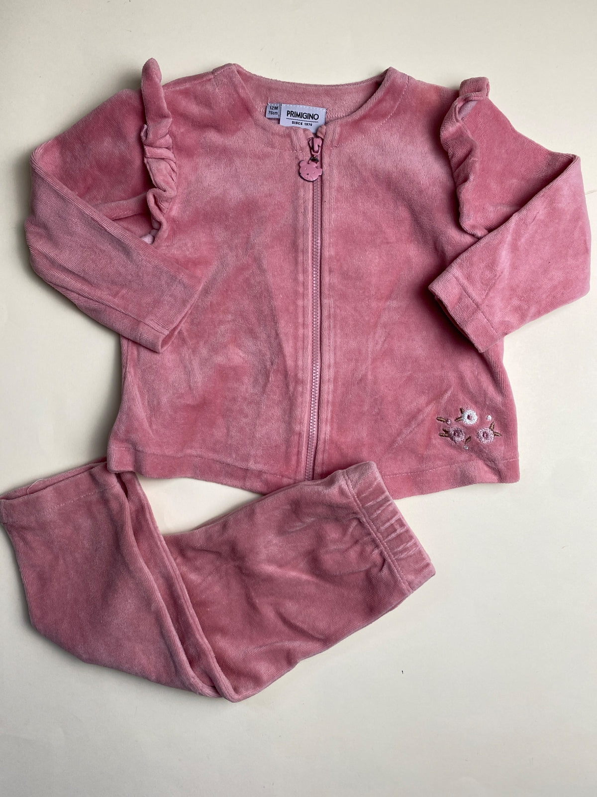 Completo Tuta in ciniglia  Rosa per Bambina