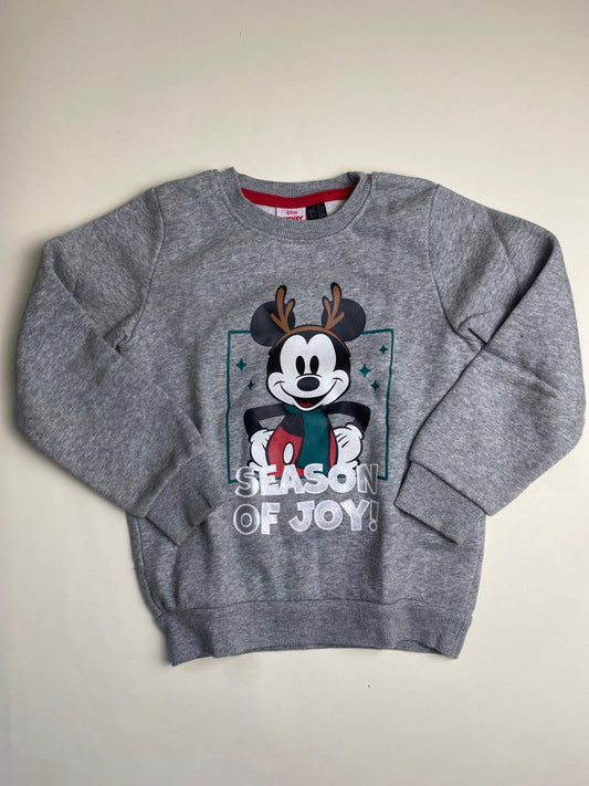 Felpa Bambino Disney Mickey Mouse Natalizia Grigia
