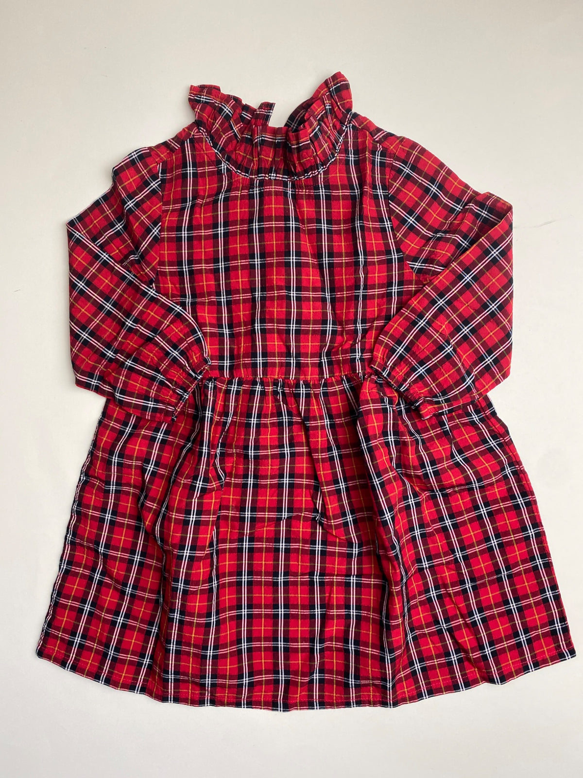 Vestito Bambina Scozzese Rosso