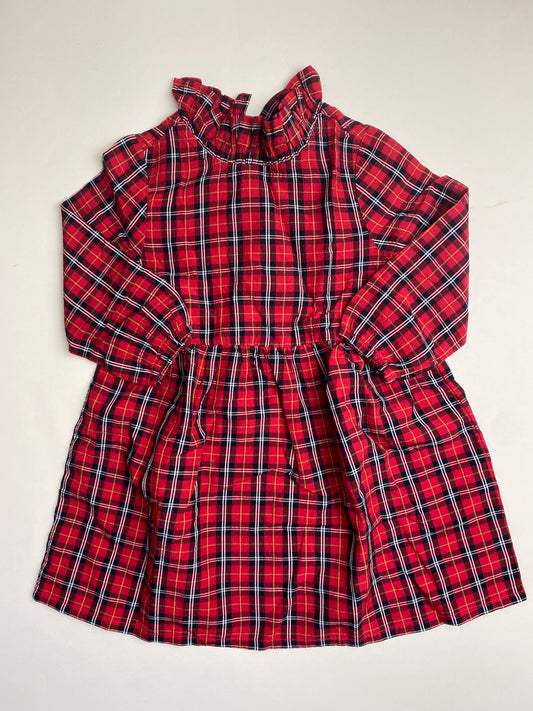 Vestito Bambina Scozzese Rosso