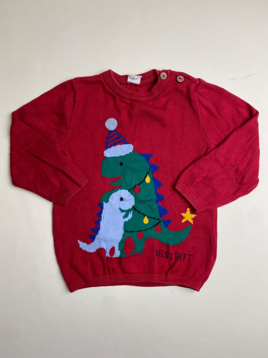 Maglione natalizio per bambini con dinosauri
