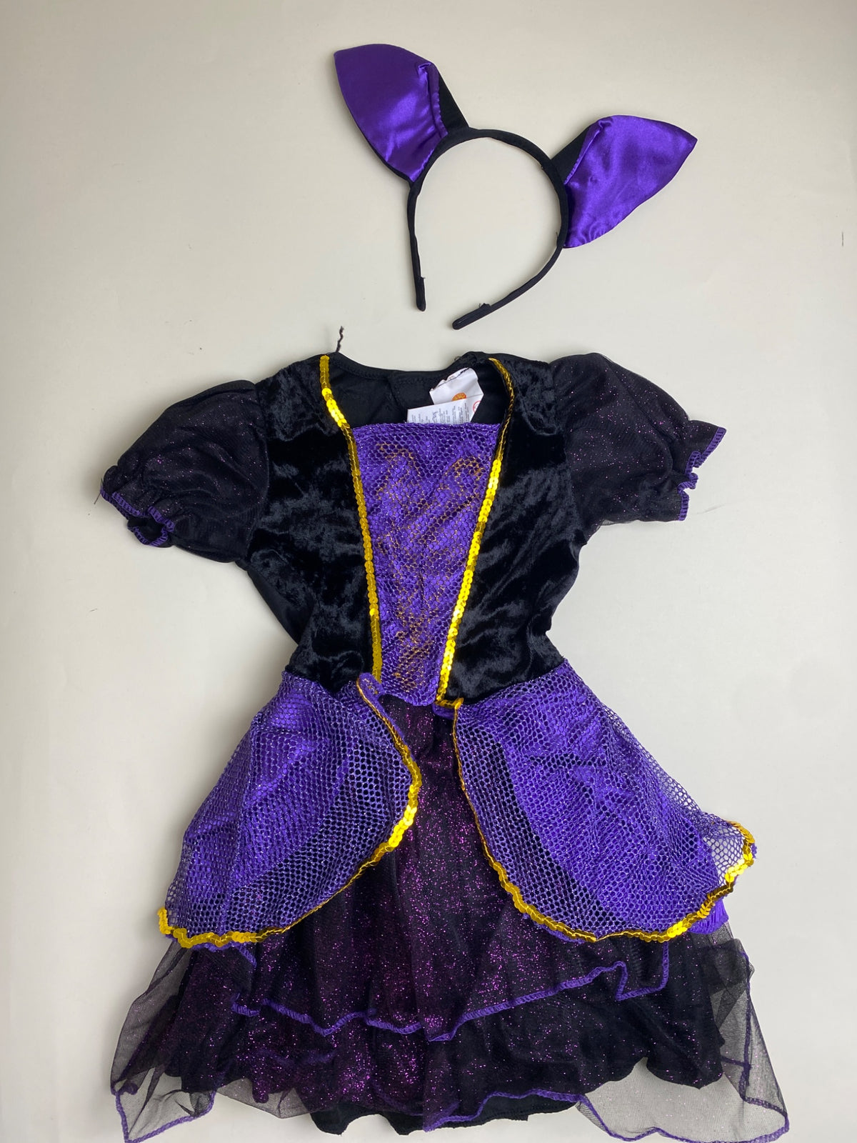 Costume da Strega/Pipistrello Viola e Nero per Bambina
