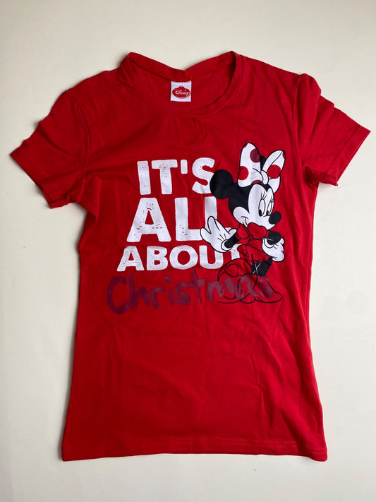 Maglietta Minnie Mouse Disney Natale Rossa