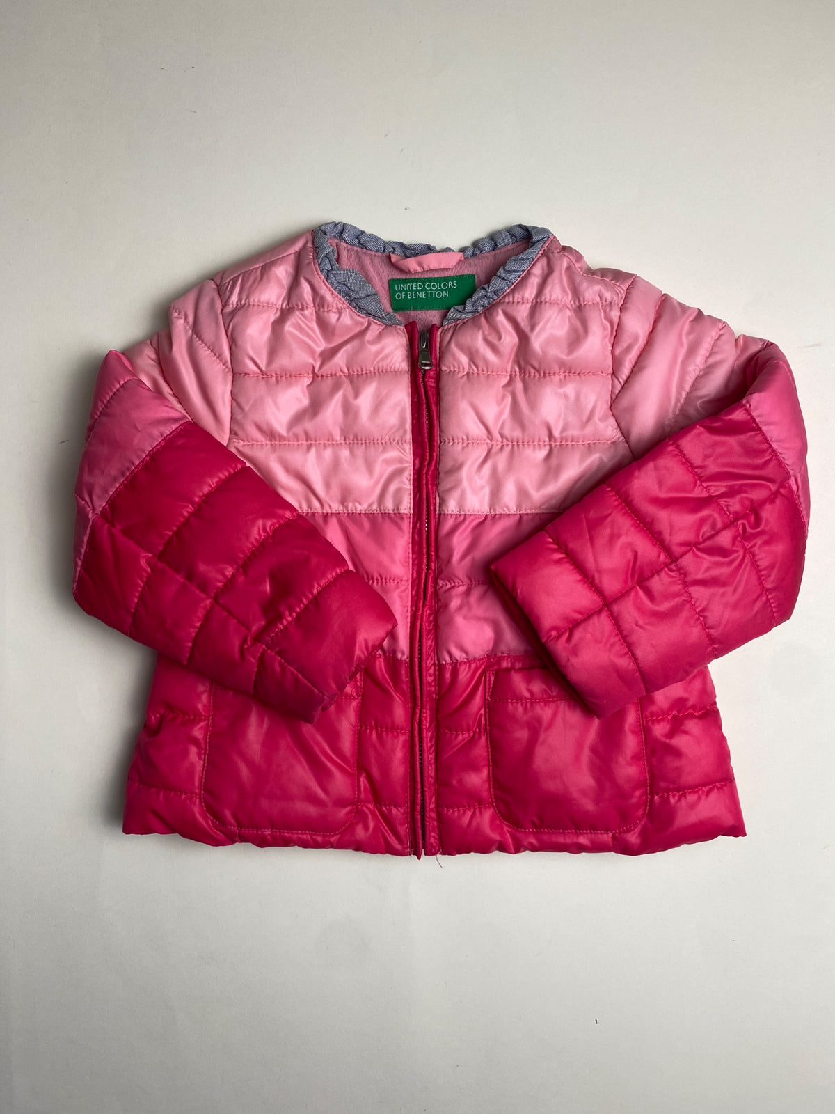 Piumino Bambina Bicolore Rosa Benetton
