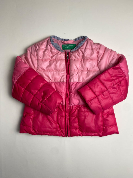 Piumino Bambina Bicolore Rosa Benetton