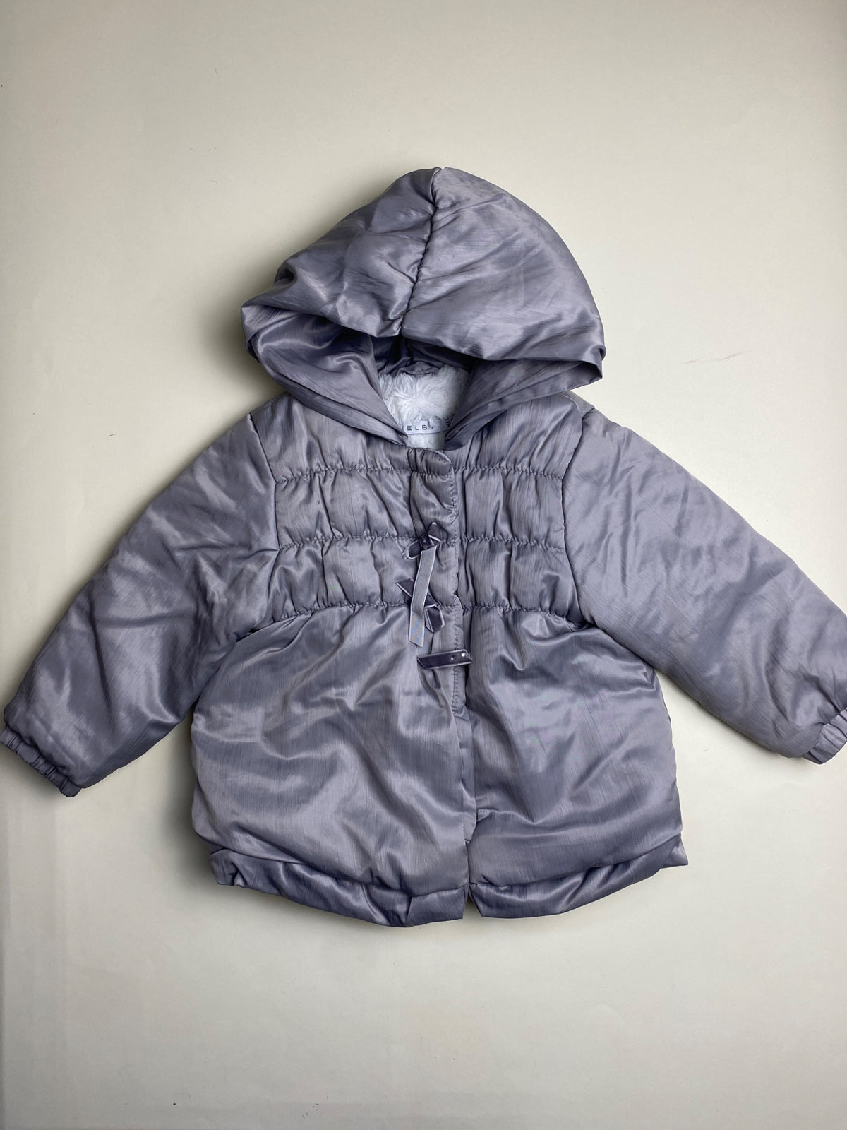 Piumino Bambina con Cappuccio Grigio