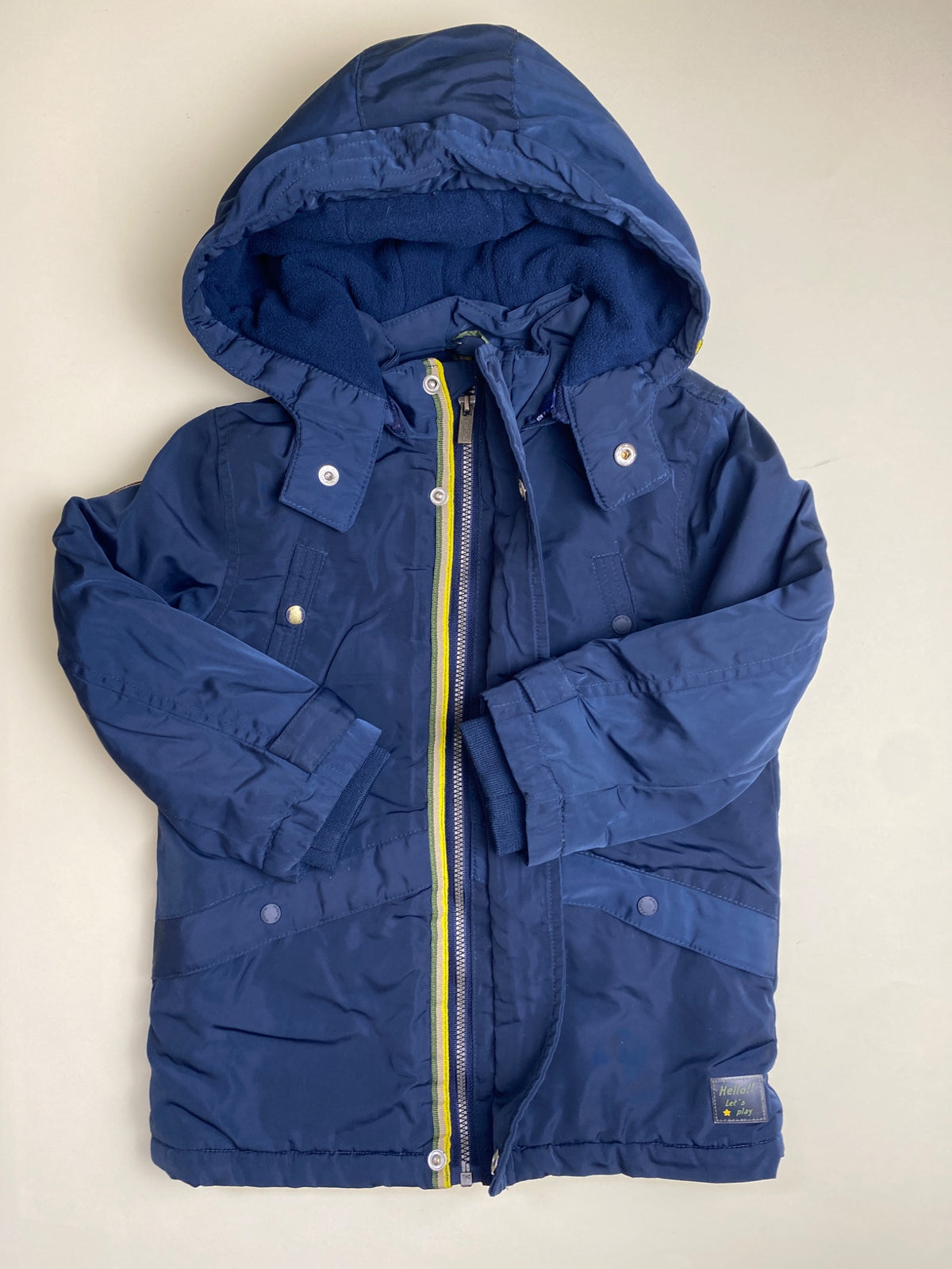 Giacca Parka Imbottita Bambino Blu con Cappuccio
