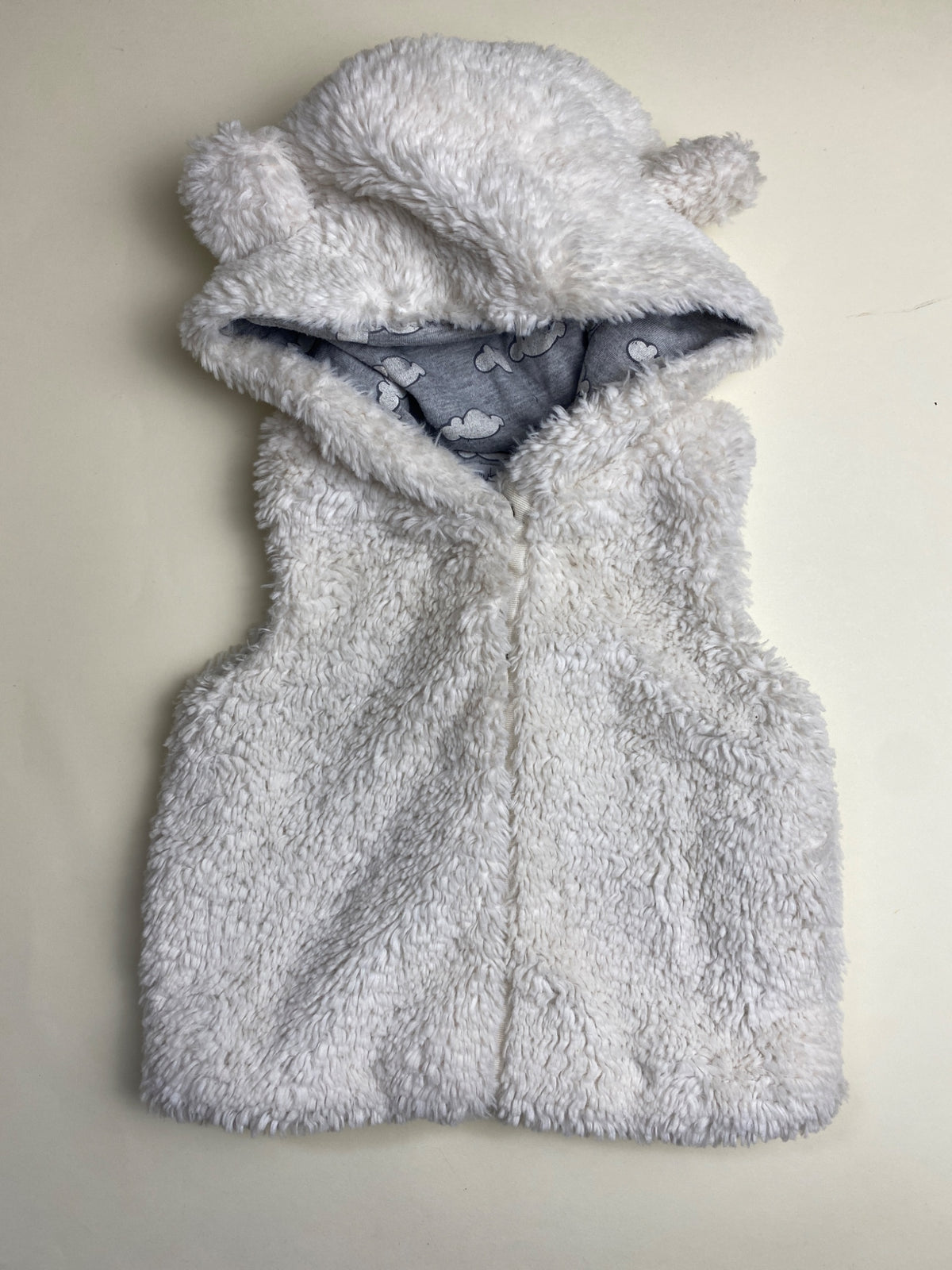 Gilet in pile orsetto con cappuccio per neonato/bambino