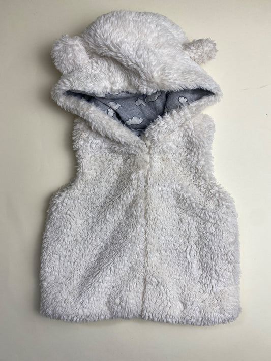 Gilet in pile orsetto con cappuccio per neonato/bambino