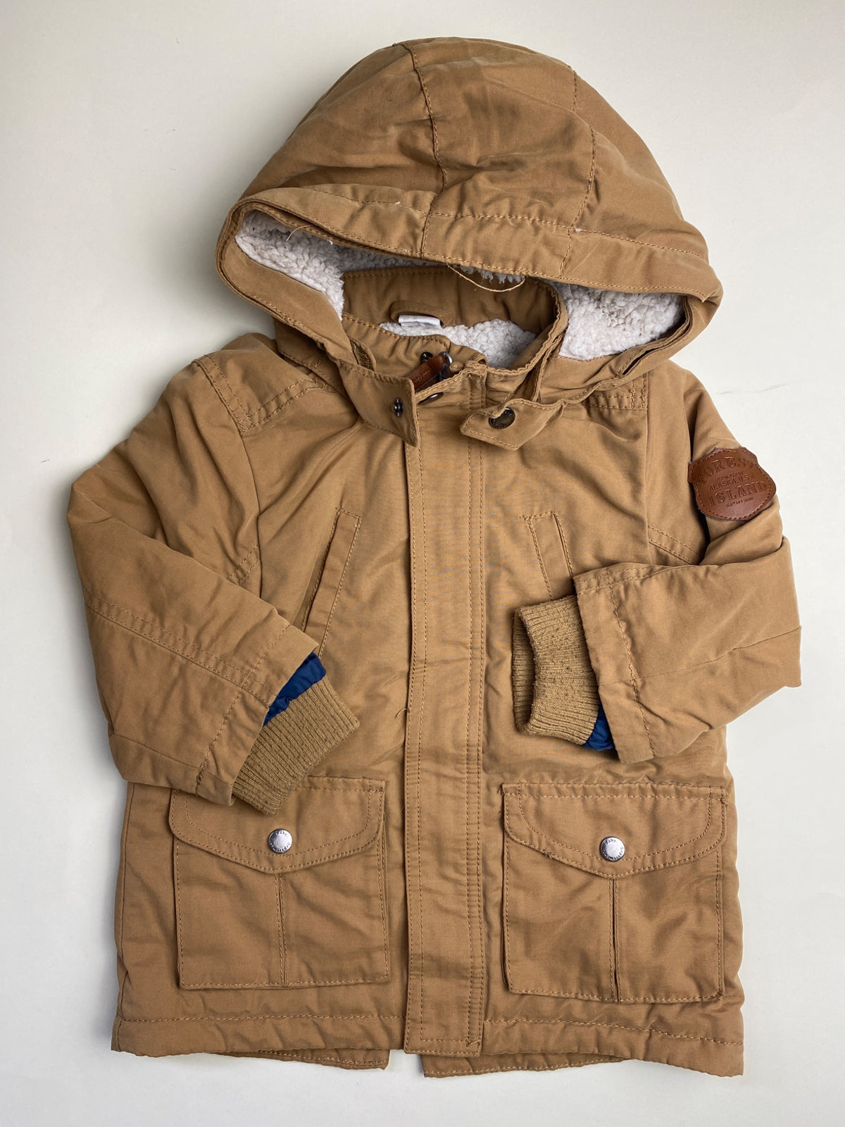 Parka Invernale Bambino con Cappuccio e Fodera Sherpa