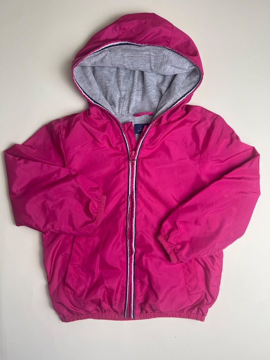 Giacca a vento fucsia con cappuccio