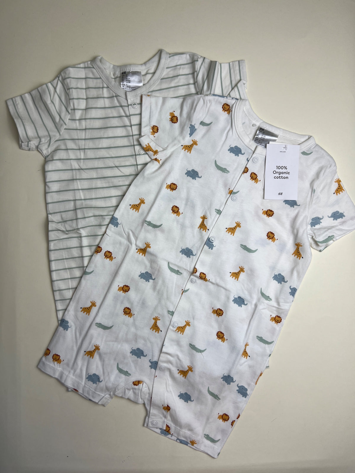 Set 2 Pagliaccetti Neonato in Cotone Biologico