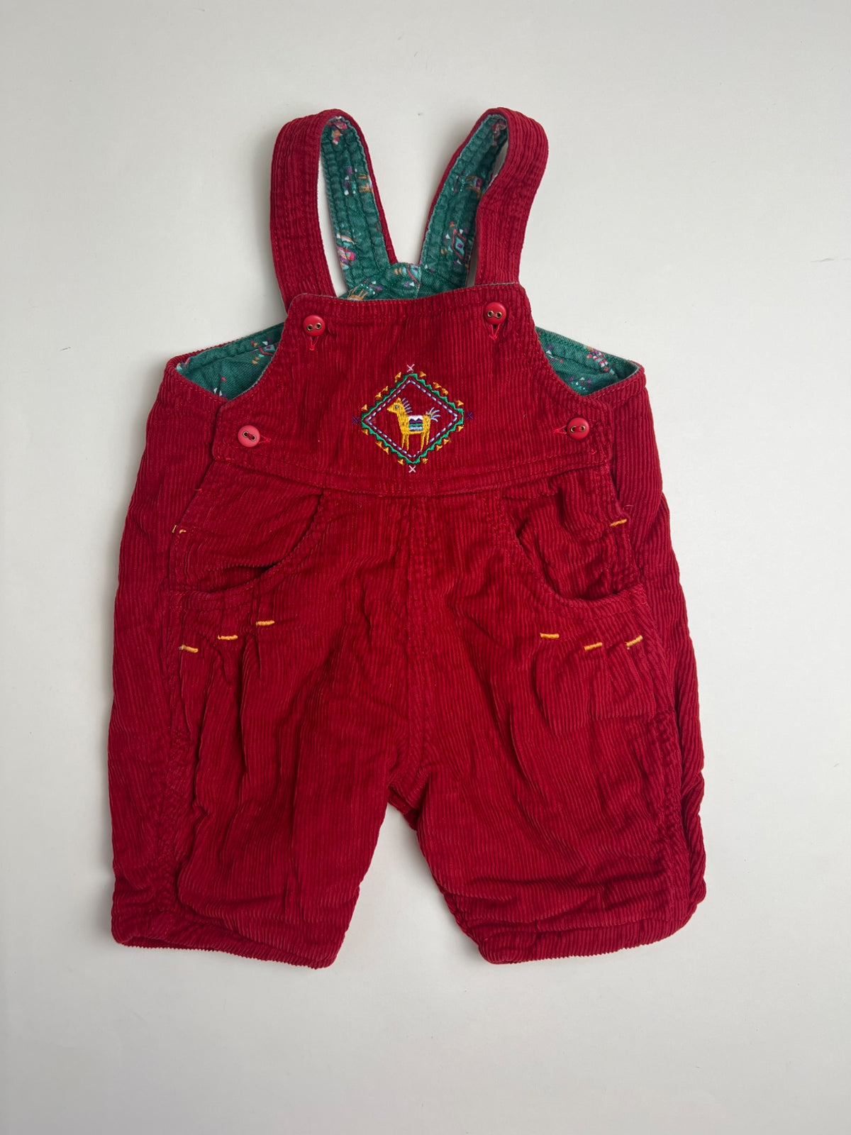 Salopette in Velluto a Costine Rosso